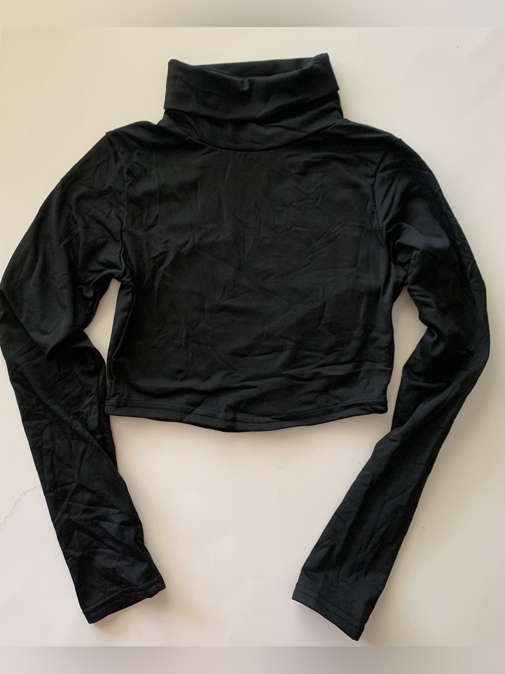 Brand New SHEIN Black Long-Sleeve Turtleneck Crop Top Sizes S M